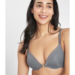 Lively Front Close No-Wire Bra in Smoke Grey - Size 34D